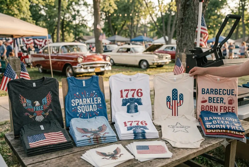 Creative Shirt Ideas for Small Businesses Using 4th of July DTF Transfers