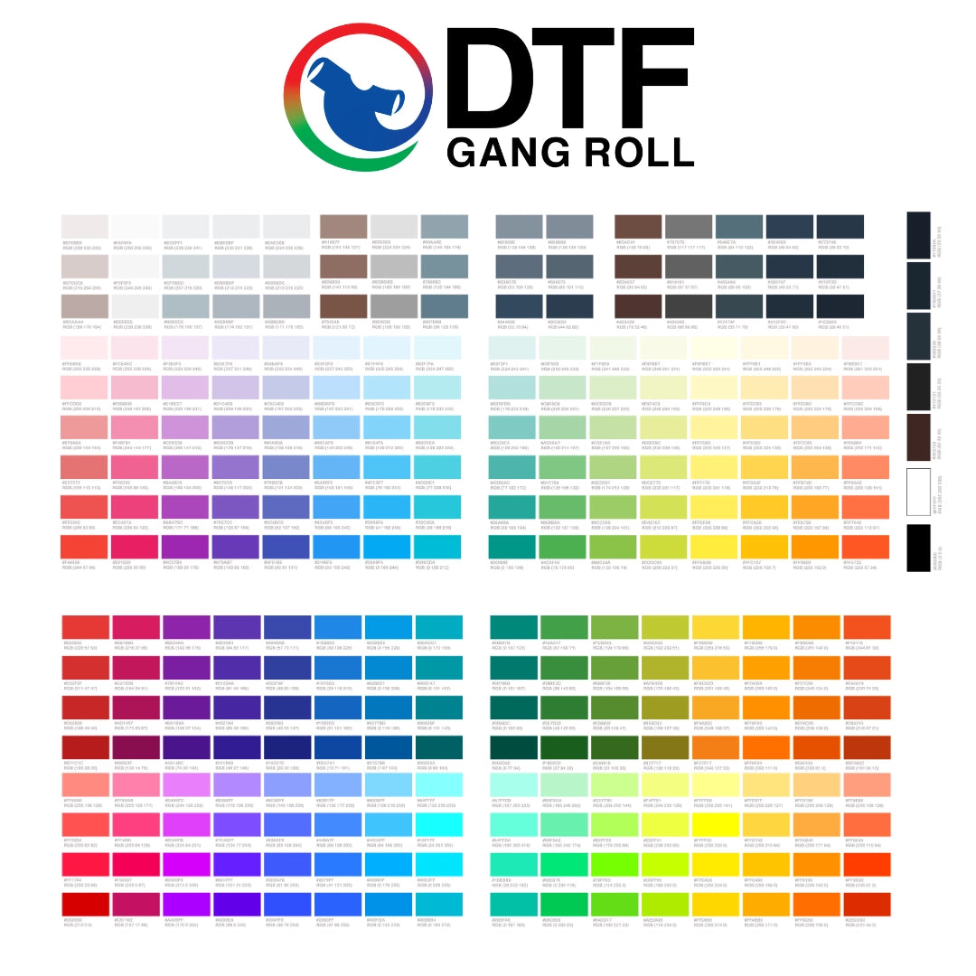 Trafic Rol Chart DTF Color Chart for Accurate DTF Printing | DTF Gang Roll